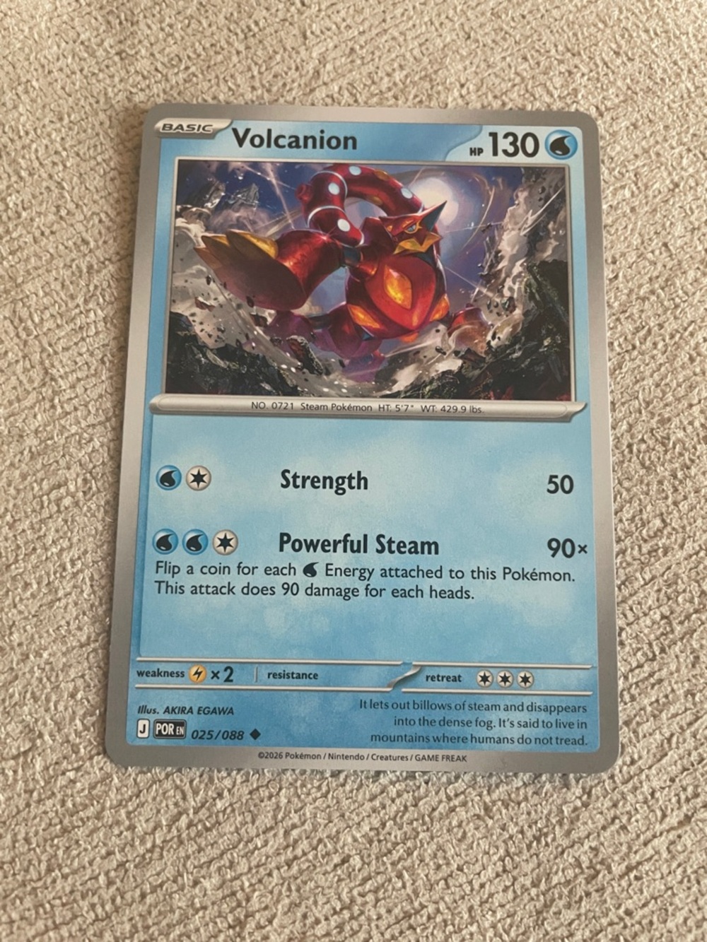 Volcanion Pokémon Card
